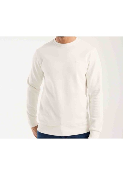 Regular Fit Beyaz Paris Arma Bisiklet Yaka Uzun Kol modelleri