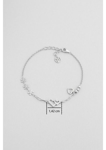 Luvia 18 Ayar Beyaz Altın Kaplama 19 cm Gümüş Bileklik modelleri