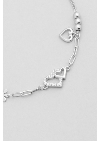 Luvia 18 Ayar Beyaz Altın Kaplama 19 cm Gümüş Bileklik indirimleri