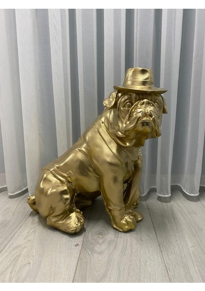 Dekoratif Şapkalı Bulldog Köpek Bahçe Dekoru Ev Ofis Heykel fiyatları
