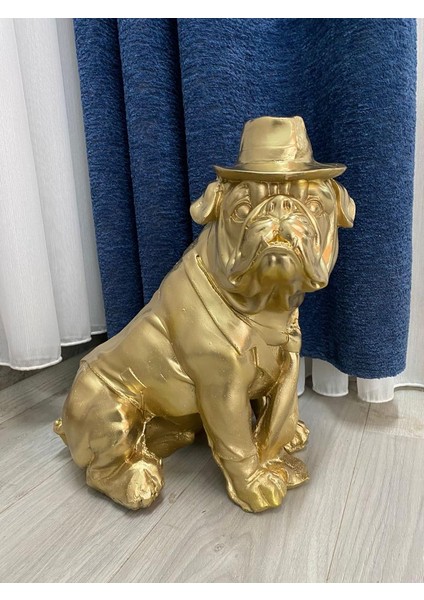 Dekoratif Şapkalı Bulldog Köpek Bahçe Dekoru Ev Ofis Heykel modelleri