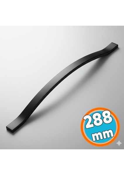 Metal Kulp Çekmece Kolu Kapak Kulpları Mobilya Kulpu Modern Mutfak Dolabı Düz Siyah 288 mm