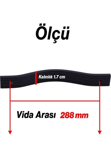 Metal Kulp Çekmece Kolu Kapak Kulpları Mobilya Kulpu Modern Mutfak Dolabı Düz Siyah 288 mm modelleri
