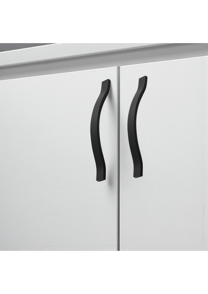 Metal Kulp Çekmece Kolu Kapak Kulpları Mobilya Kulpu Modern Mutfak Dolabı Düz Siyah 288 mm indirimleri