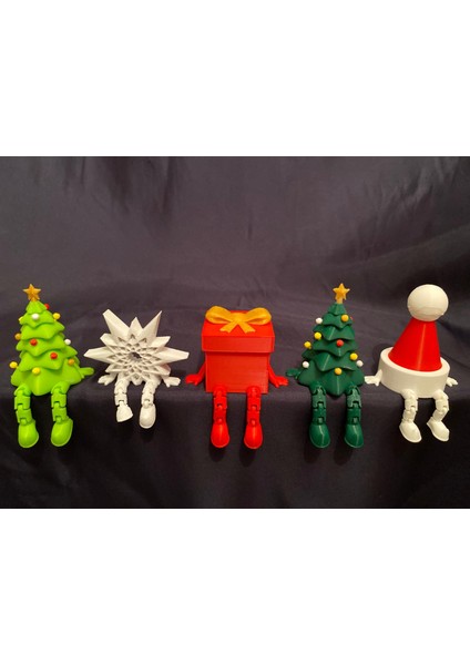 Yılbaşı Temalı Dekor Figürleri 5’li Set – Ağaç, Şapka, Hediye Kutusu ve Yıldız Yeni Yıl fiyatları