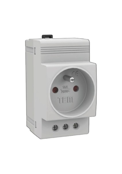 Ray Tipi Monofaz Topraklı Priz Ledsiz Tem