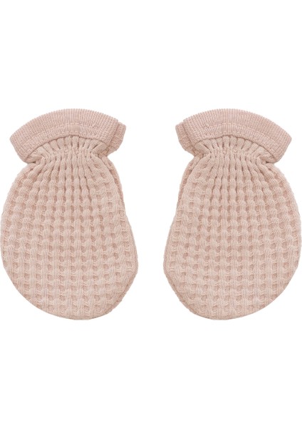 Yeni Doğan Petek Dokulu 7'li Battaniyeli Zıbın Takımı %100 Pamuklu Hastane Çıkışı- Pudra