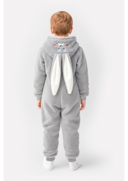 Welsoft Gri Tavşan Yumuşak Peluş Fermuarlı Bebek ve Uyku Tulumu - 2 Yaş