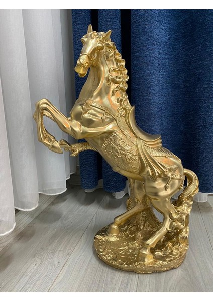 Dekoratif Şahlanan At Biblo Polyester Heykel