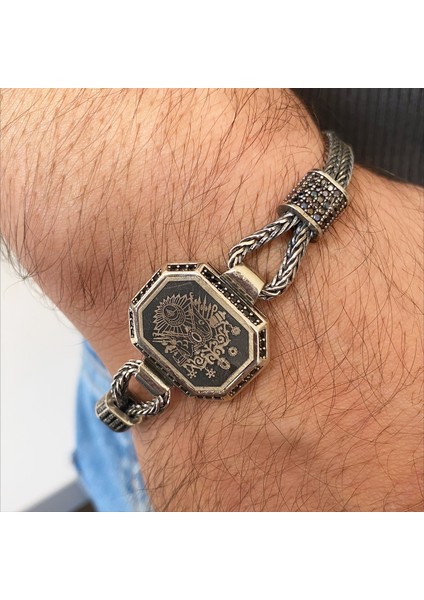 Gümüş Osmalı Sembollü Erkek Bileklik fırsatları