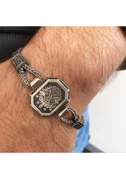 Gümüş Osmalı Sembollü Erkek Bileklik indirimleri