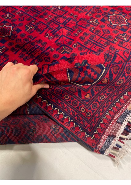 El Dokuma Afgan Halı Yün Kök Boya