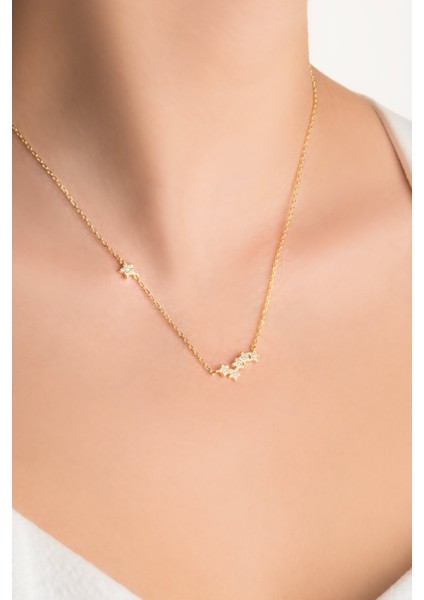 Yıldız Yolu 18 Ayar Sarı Altın Kaplama 45 cm Gümüş Kolye fiyatları