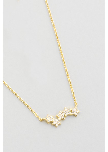 Yıldız Yolu 18 Ayar Sarı Altın Kaplama 45 cm Gümüş Kolye indirimleri