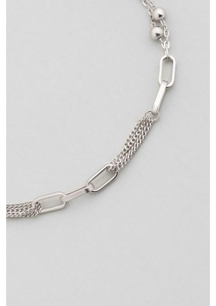 Emma 18 Ayar Beyaz Altın Kaplama 19 cm Gümüş Minimal Bileklik indirimleri