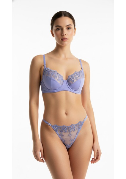 Kadın Lila/mor Dantel Saten Iç Çamaşır Takımı fiyatları