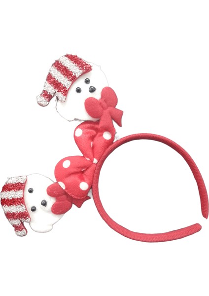 Yılbaşı Konsepti Peluş Kırmızı Beyaz Ayıcık Figürlü Taç modelleri