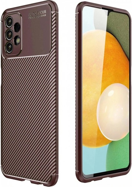 Ieg Samsung Galaxy A13 4g Kılıf Auto Focus Karbon Kapak - Kahverengi