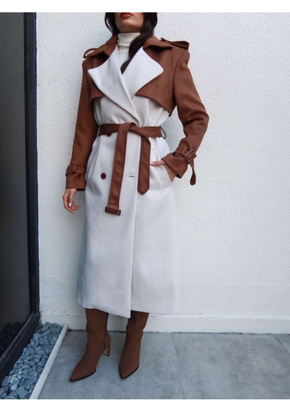 Süet Detay Kemerli Balıksırtı Kaban modelleri