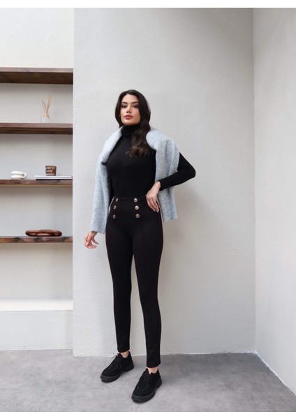 Gold Düğme Detaylı Streç Tayt Pantolon fiyatları