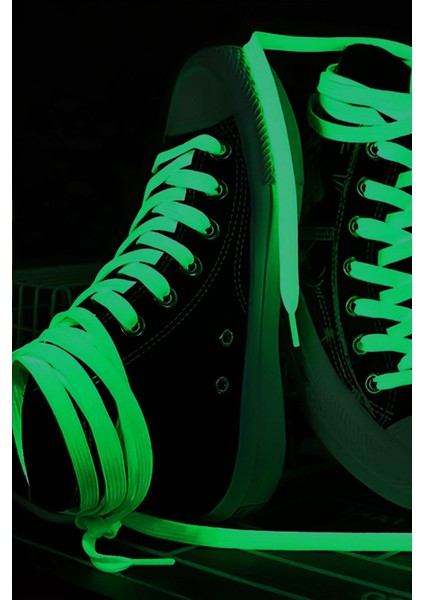 Fosforlu Neon 1 cm Kalınlığında Yeşil Renk 1 Çift Yassı Spor Ayakkabı Bağcığı modelleri