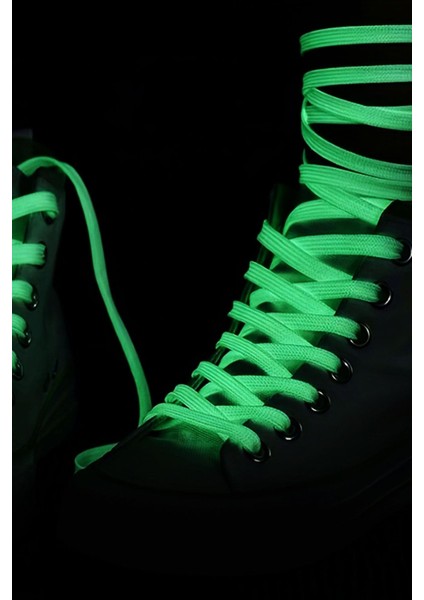 Fosforlu Neon 1 cm Kalınlığında Yeşil Renk 1 Çift Yassı Spor Ayakkabı Bağcığı fırsatları