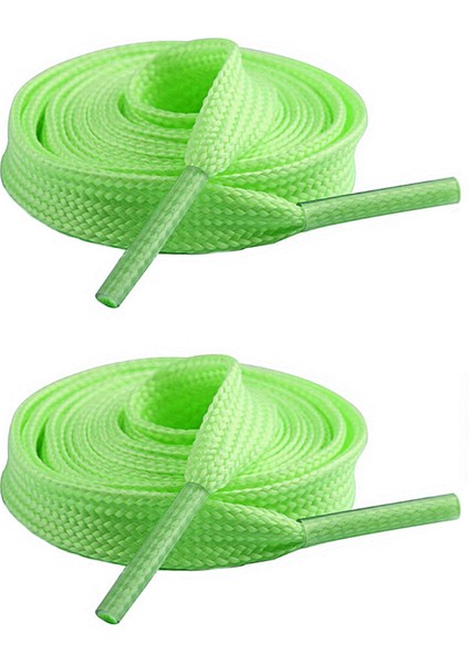 Fosforlu Neon 1 cm Kalınlığında Yeşil Renk 1 Çift Yassı Spor Ayakkabı Bağcığı indirimleri