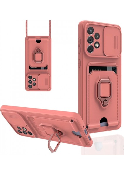 Ieg Samsung Galaxy A33 5g Kılıf Zuma Kartvizitli Yüzüklü Silikon - Pembe