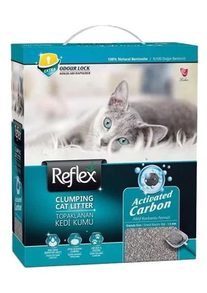 Reflex Aktif Karbonlu Doğal Topaklanan Kedi Kumu 10 Lt