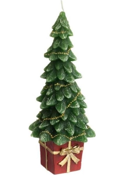 Yılbaşı Çam Ağacı Dekor/mum 13X13X32CM