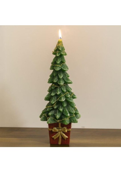 Yılbaşı Çam Ağacı Dekor/mum 13X13X32CM fiyatları