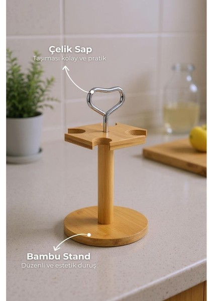 Tiago - Bambu Standlı Yağlık Sirkelik Tuzluk ve Biberlik indirimleri