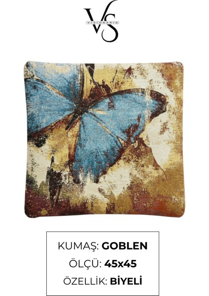 Jakarlı Dokuma Goblen Kırlent Kılıfı – 45X45 cm Biyeli ve Çift Taraflı Dekoratif Yastık modelleri