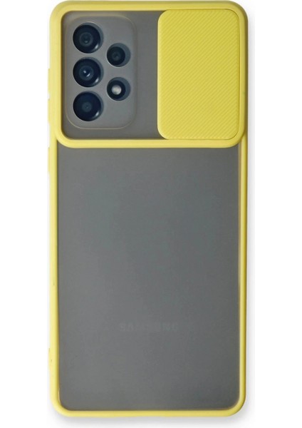 Ieg Samsung Galaxy A53 5g Kılıf Palm Buzlu Kamera Sürgülü Silikon - Sarı