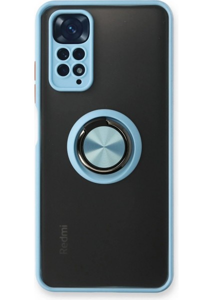 Ieg Xiaomi Redmi Note 11 Kılıf Montreal Yüzüklü Silikon Kapak - Buz Mavi