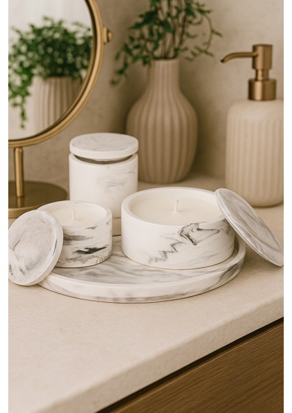 Dekoratif Set Mum (Mermer) fırsatları