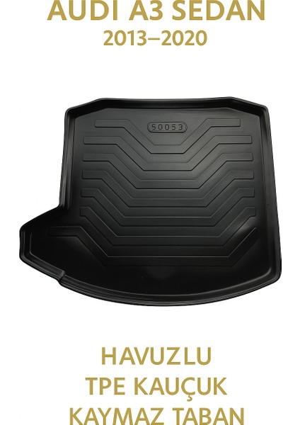 Audi A3 Sedan 2013–2020 Uyumlu 3D Bagaj Havuzu Premium fırsatları