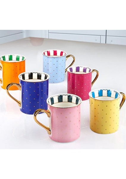 Muba Consept Puantiyeli Renkli 6 Lı Kupa Takımı 200 ml