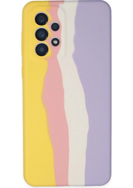 Ieg Samsung Galaxy A53 5g Kılıf Ebruli Lansman Silikon - Sarı-Mavi