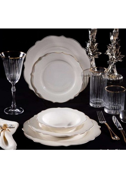 Massimo Victoria Relief Gold 24 Parça Yemek Takımı