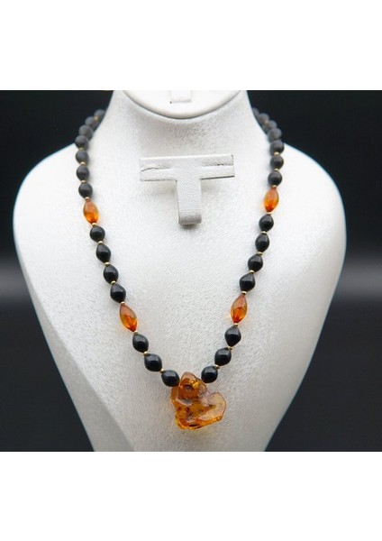 Oltu Taşı ve Kehribar Kadın Kolye SK000140