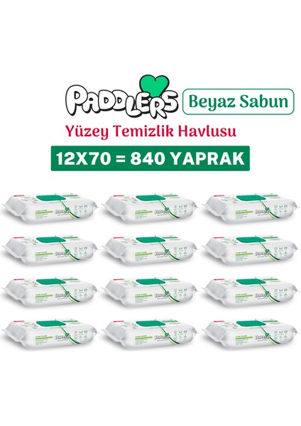 Easy Clean Beyaz Sabun Katkılı Yüzey Temizlik Havlusu 12X70 (840 Yaprak)