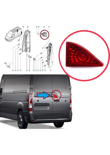 Renault Master 3 Opel Movano B Nissan NV400 Interstar X62B Için Arka Kapı Stop 3. Ek Fren Lambası fırsatları