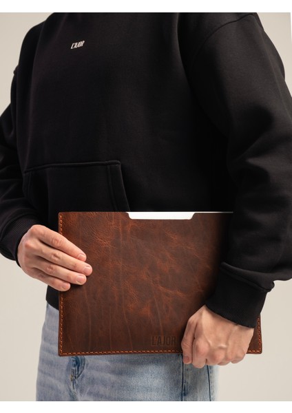 %100 Deri Kahverengi Macbook Air 13.3" Laptop Kılıfı fırsatları