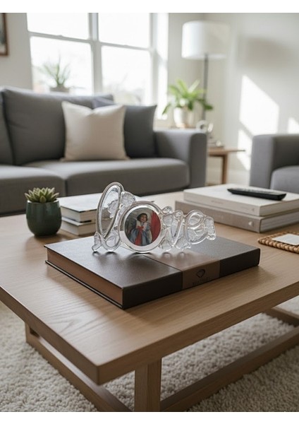 Kristal Resimlik 20x10 cm - Şık Dekoratif Cam Fotoğraf Çerçevesi - Modern Masaüstü Hediyelik modelleri