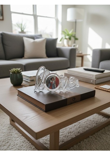 Kristal Resimlik 20x10 cm - Şık Dekoratif Cam Fotoğraf Çerçevesi - Modern Masaüstü Hediyelik fırsatları