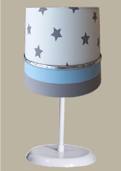 Beyaz Yıldızlı Mavi 2.li Set M-0408 Kumaş Kaplama Genç ve Çocuk Odası Avize ve Abajur Takımı modelleri