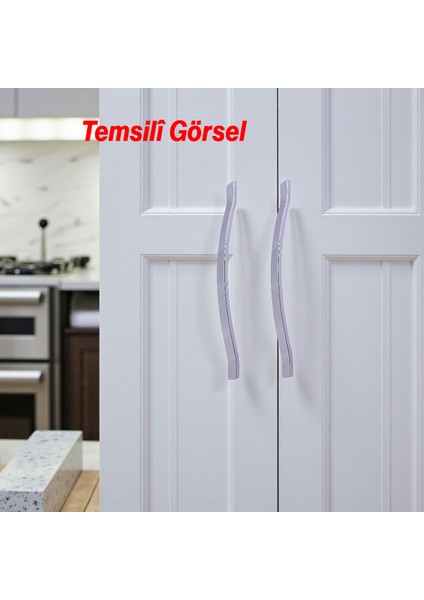 Mobilya Çekmece Dolap Kapak Kulpu Modern Mutfak Kulpları Düz Krom Gümüş Kulp 288 mm Metal indirimleri