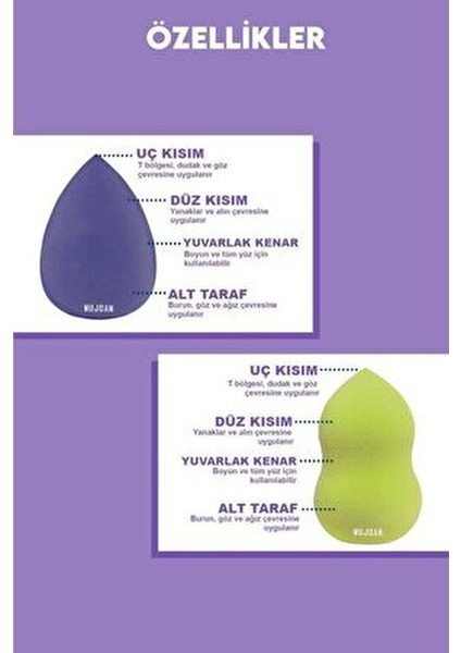 Makyaj Süngeri Seti 3'lü Silindir Kutuda Şık Tasarım Günlük Kullanım İçin