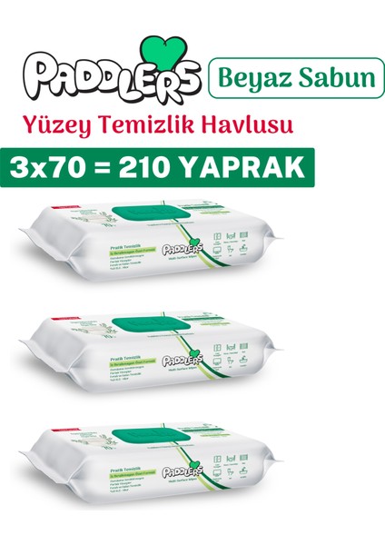 Easy Clean Beyaz Sabun Katkılı Yüzey Temizlik Havlusu 3X70 (210 Yaprak)